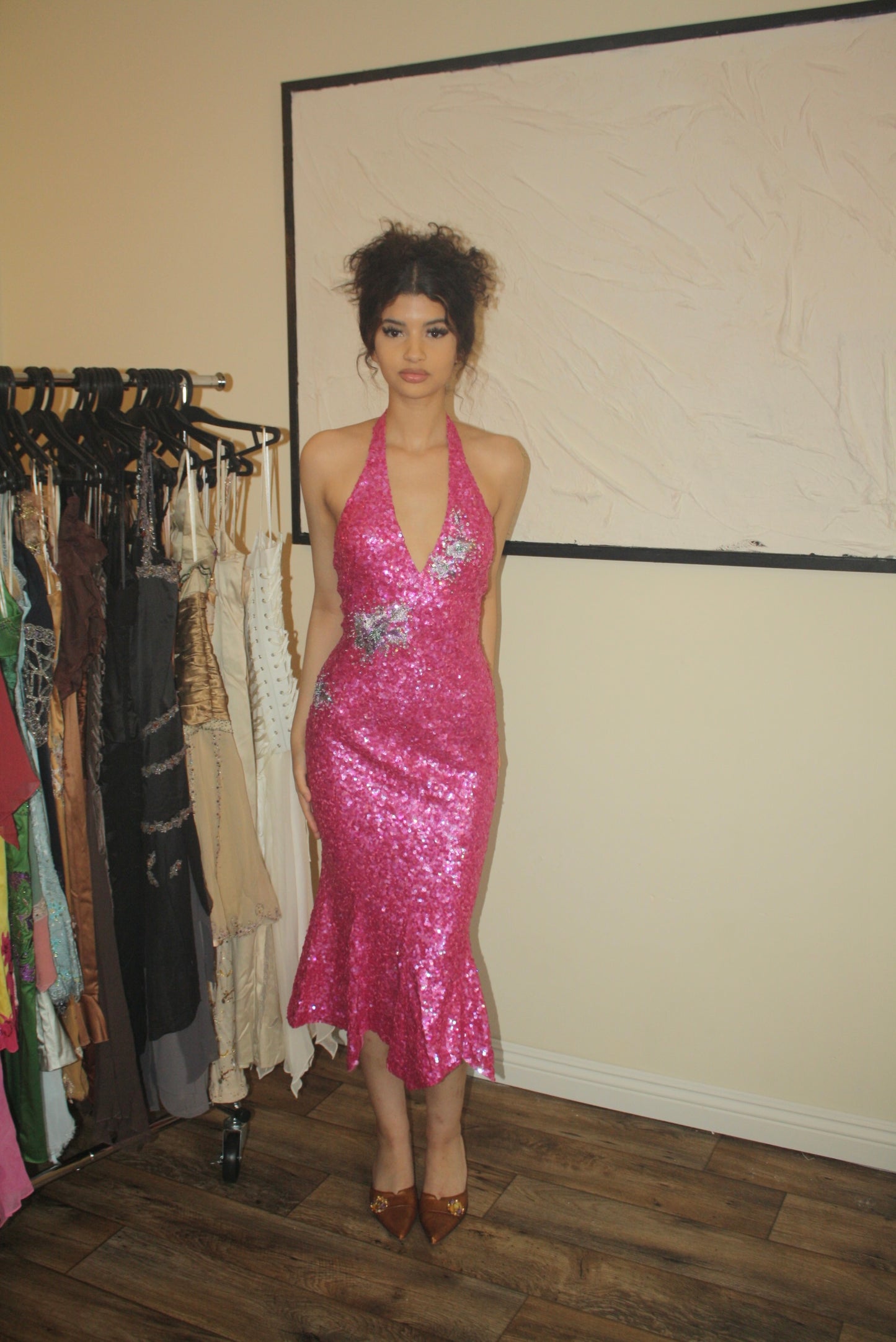 Pink Sequins Dress