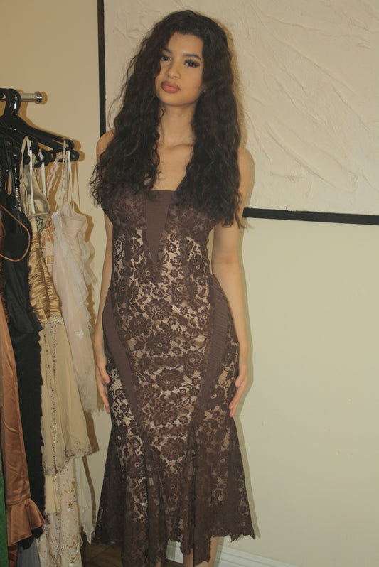 Brown Lace Dress