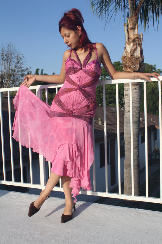 Shades of Pink Halter Dress