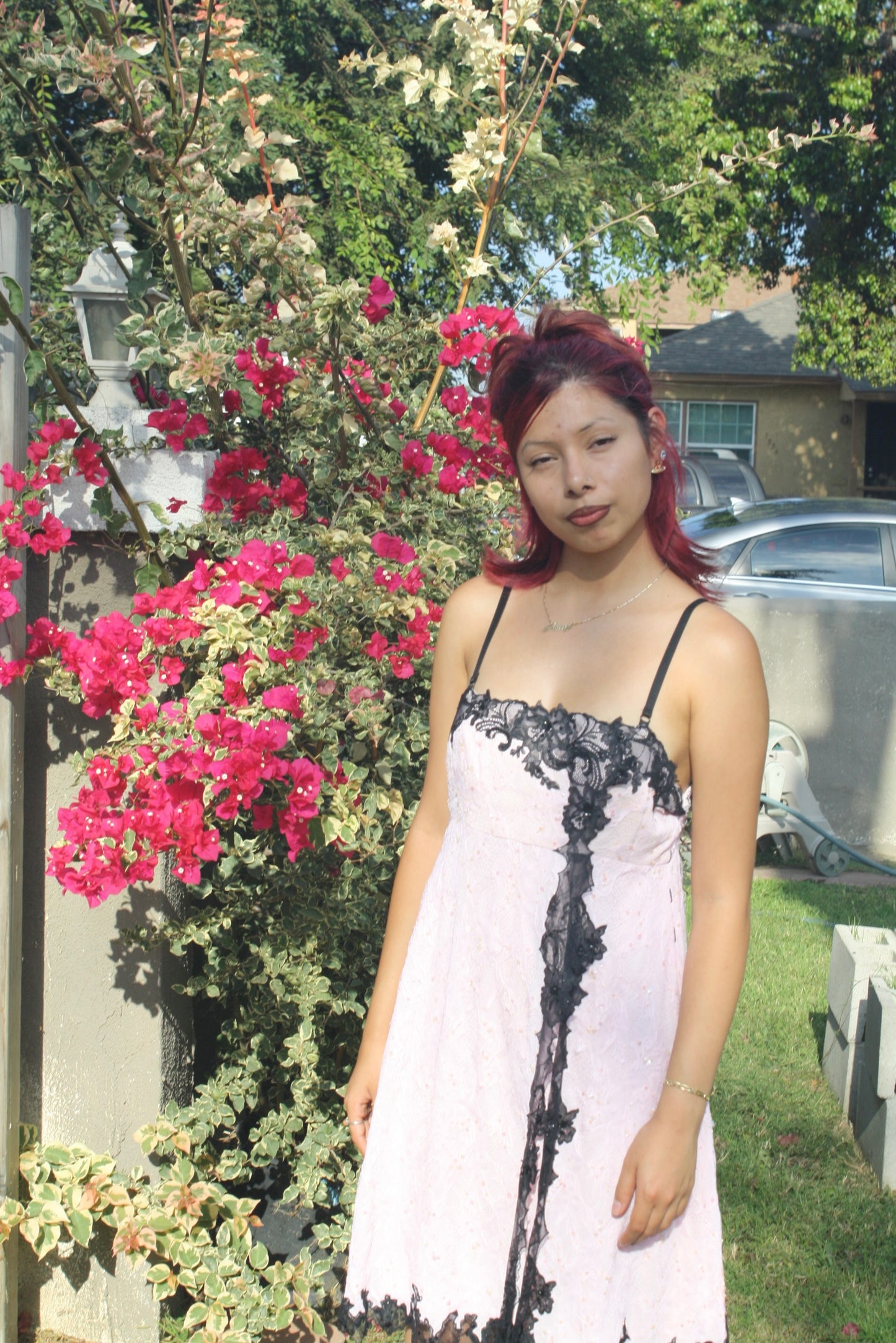 Pink Lace Mini Dress